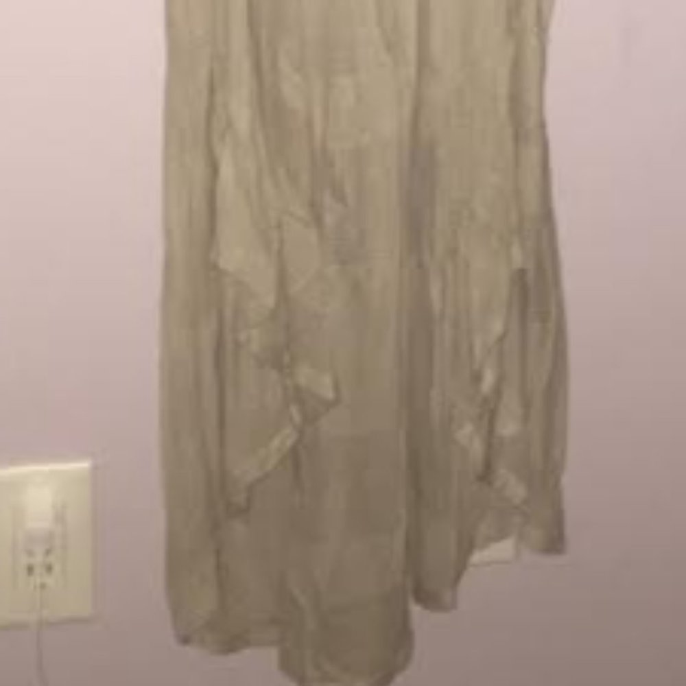 Long Beige High-Low Cardigan - Picture 2 of 4